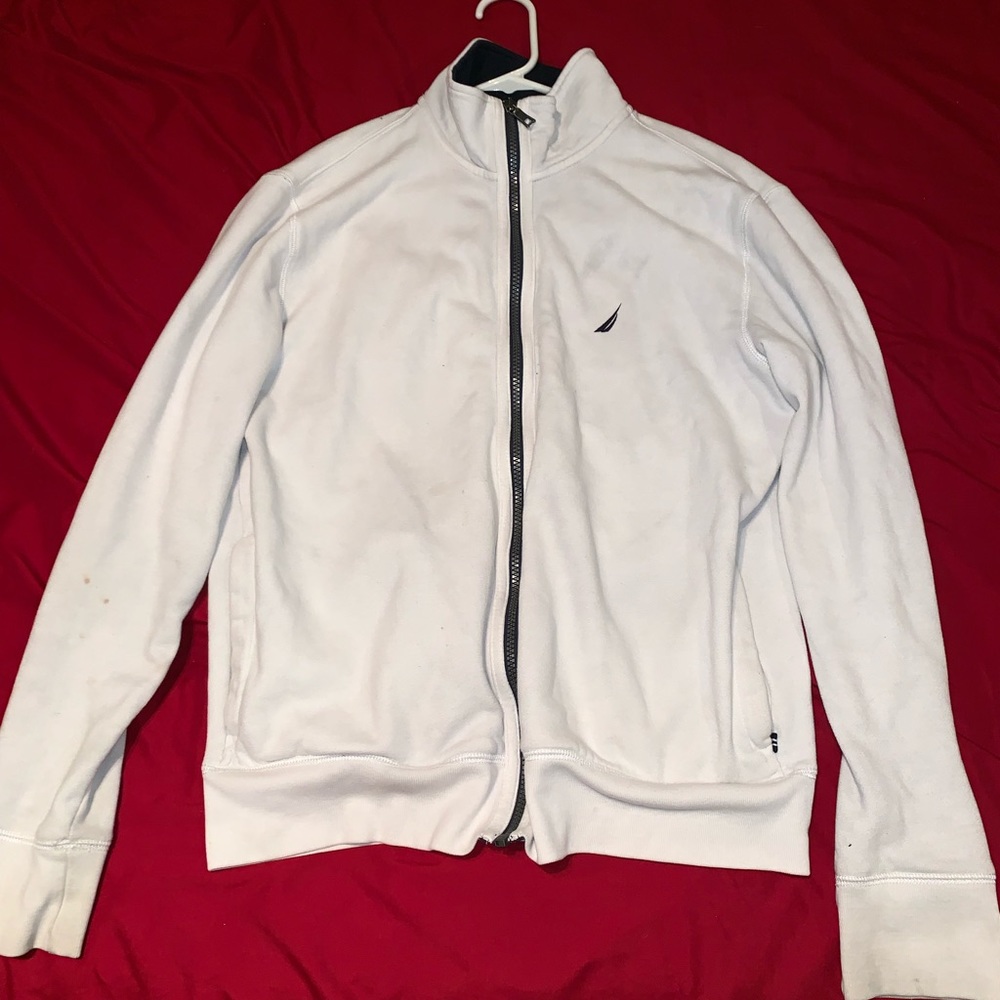 Nautica Men's Polo Bomber Jacket - White Navy